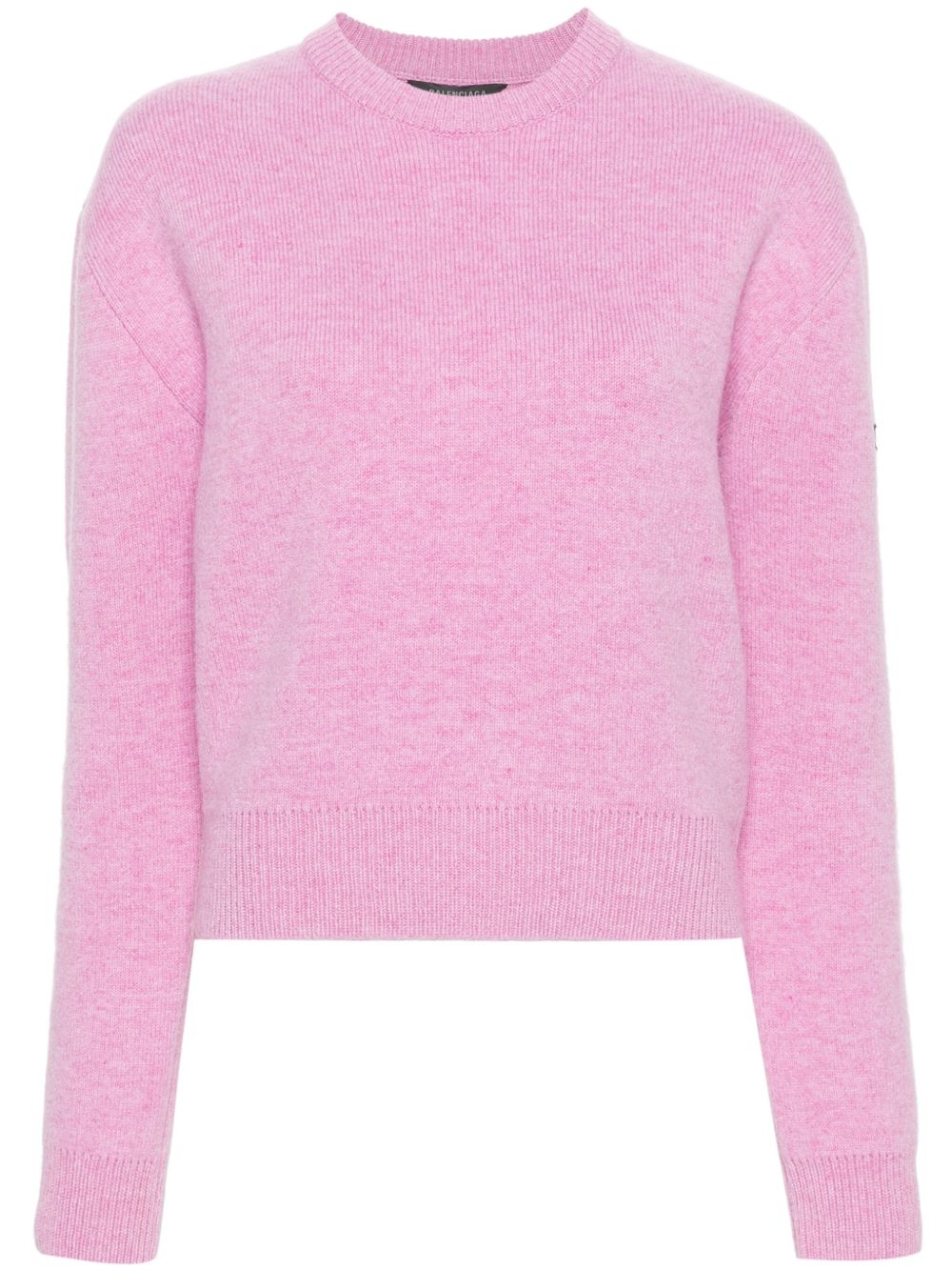 Balenciaga logo贴花混色效果毛衣 - 粉色
