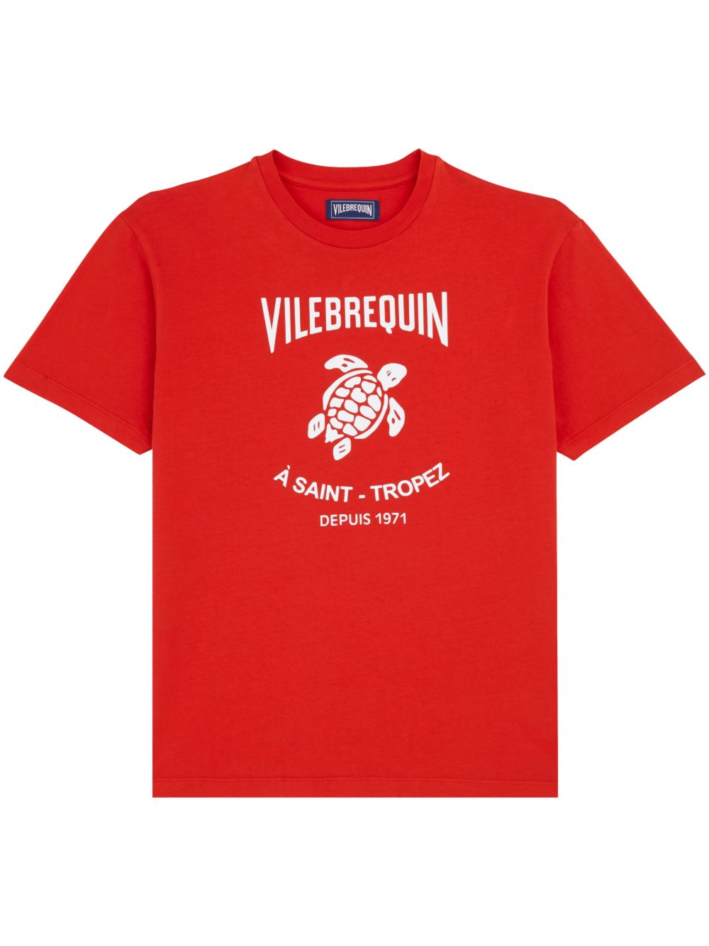 Vilebrequin logo印花棉T恤 - 红色
