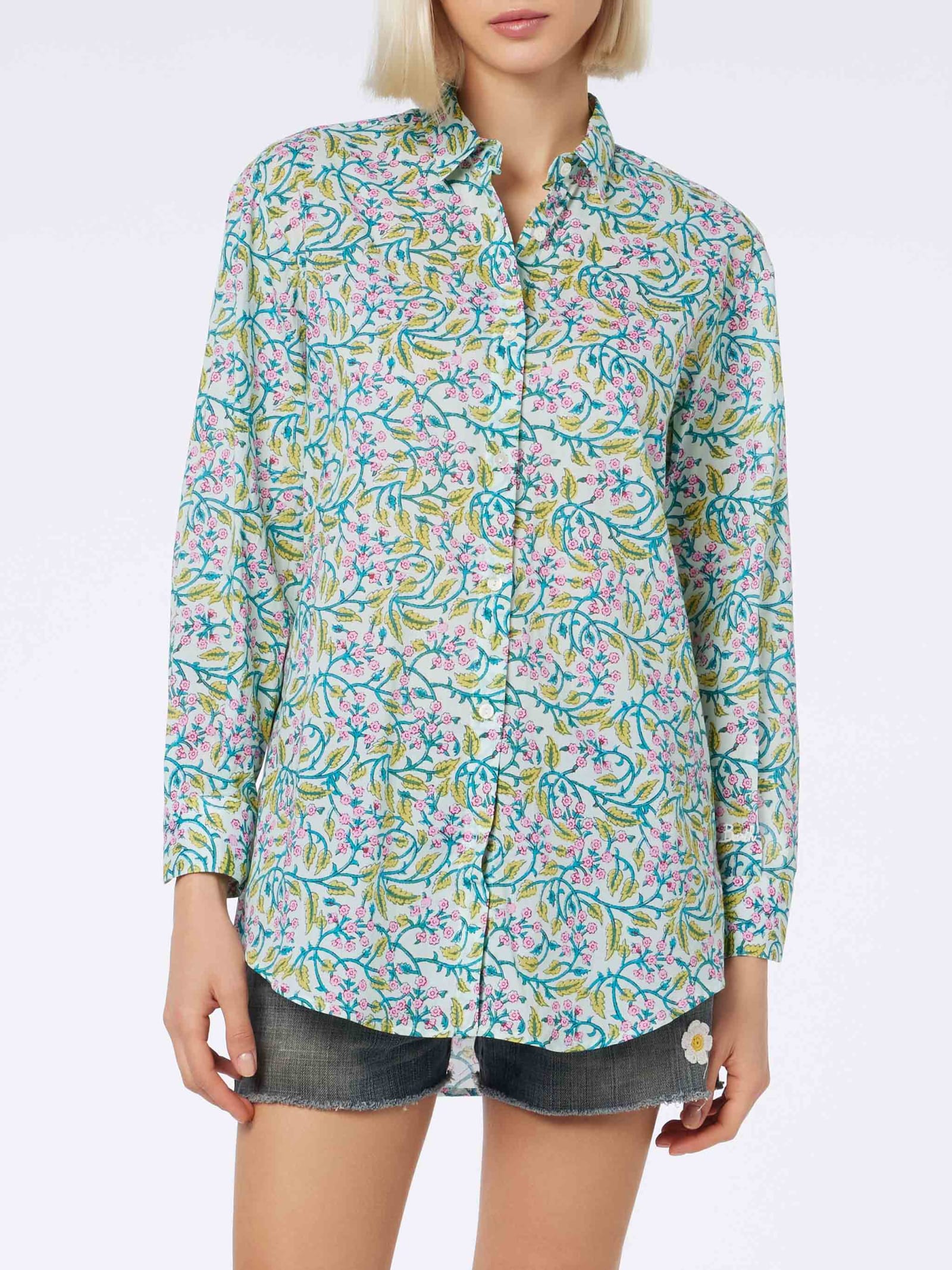 MC2 Saint Barth Woman Cotton Shirt Brigitte With Flower Print