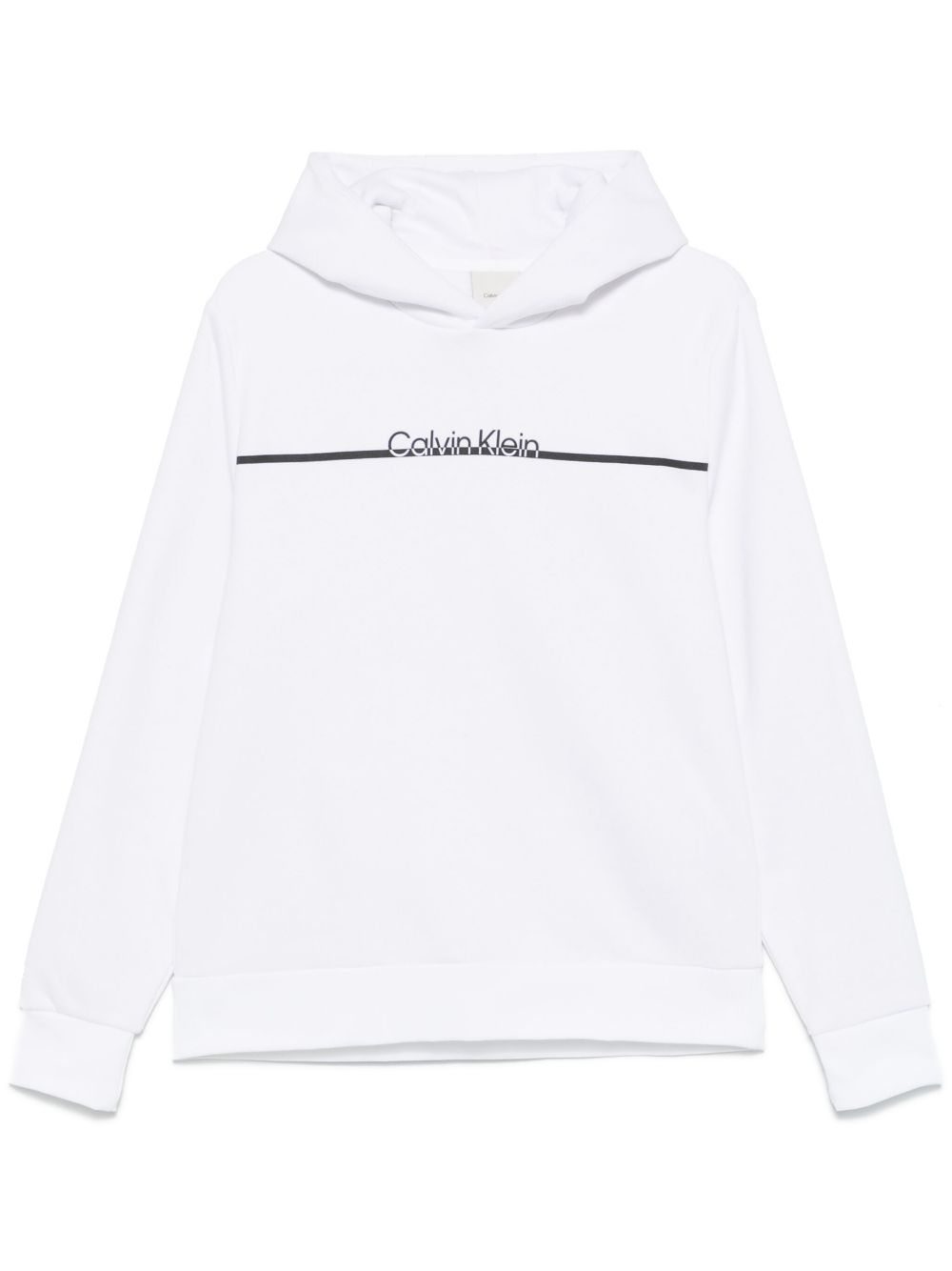Calvin Klein logo印花连帽衫 - 白色