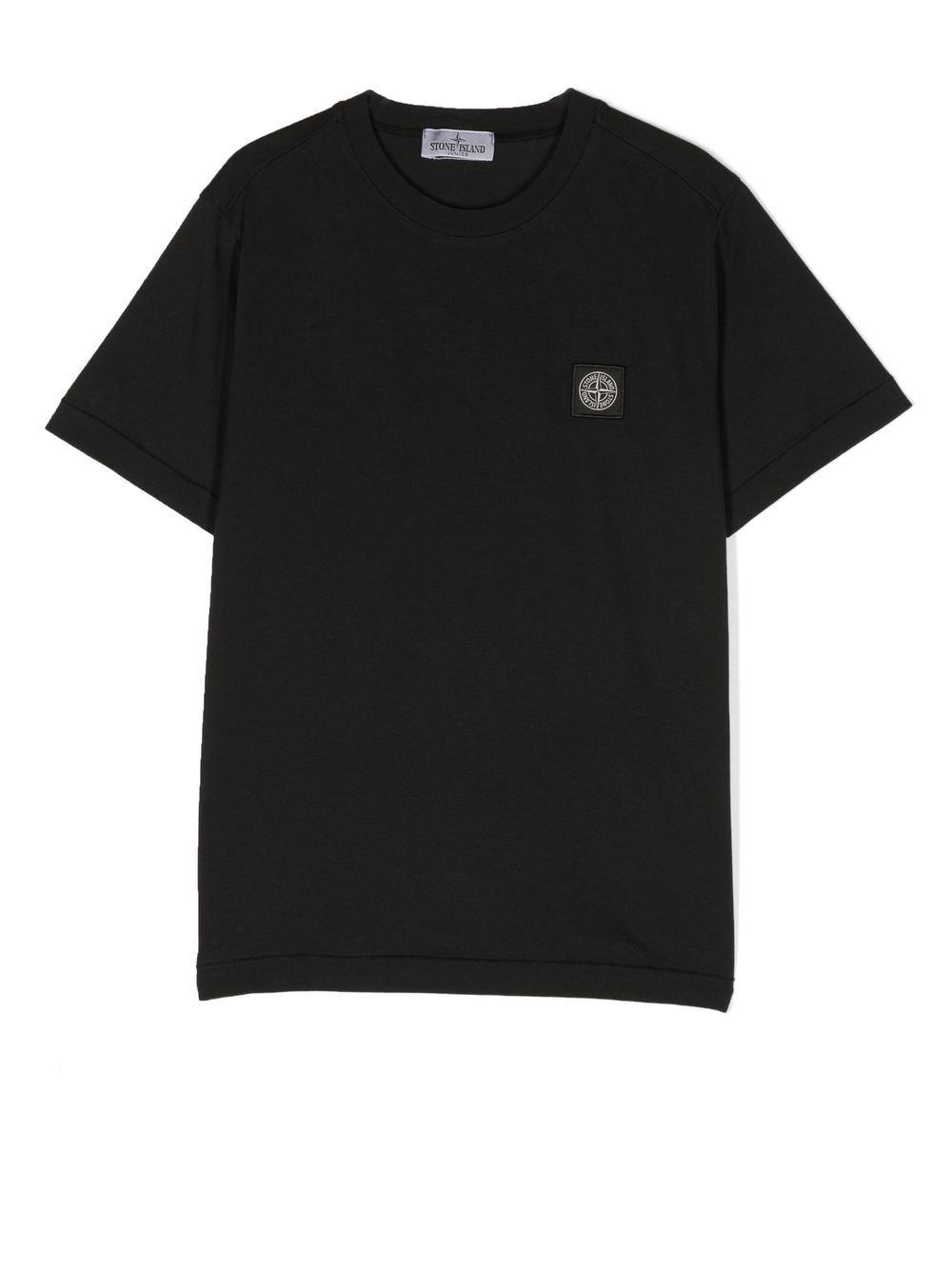 Stone Island Junior 标贴短袖T恤 - 黑色