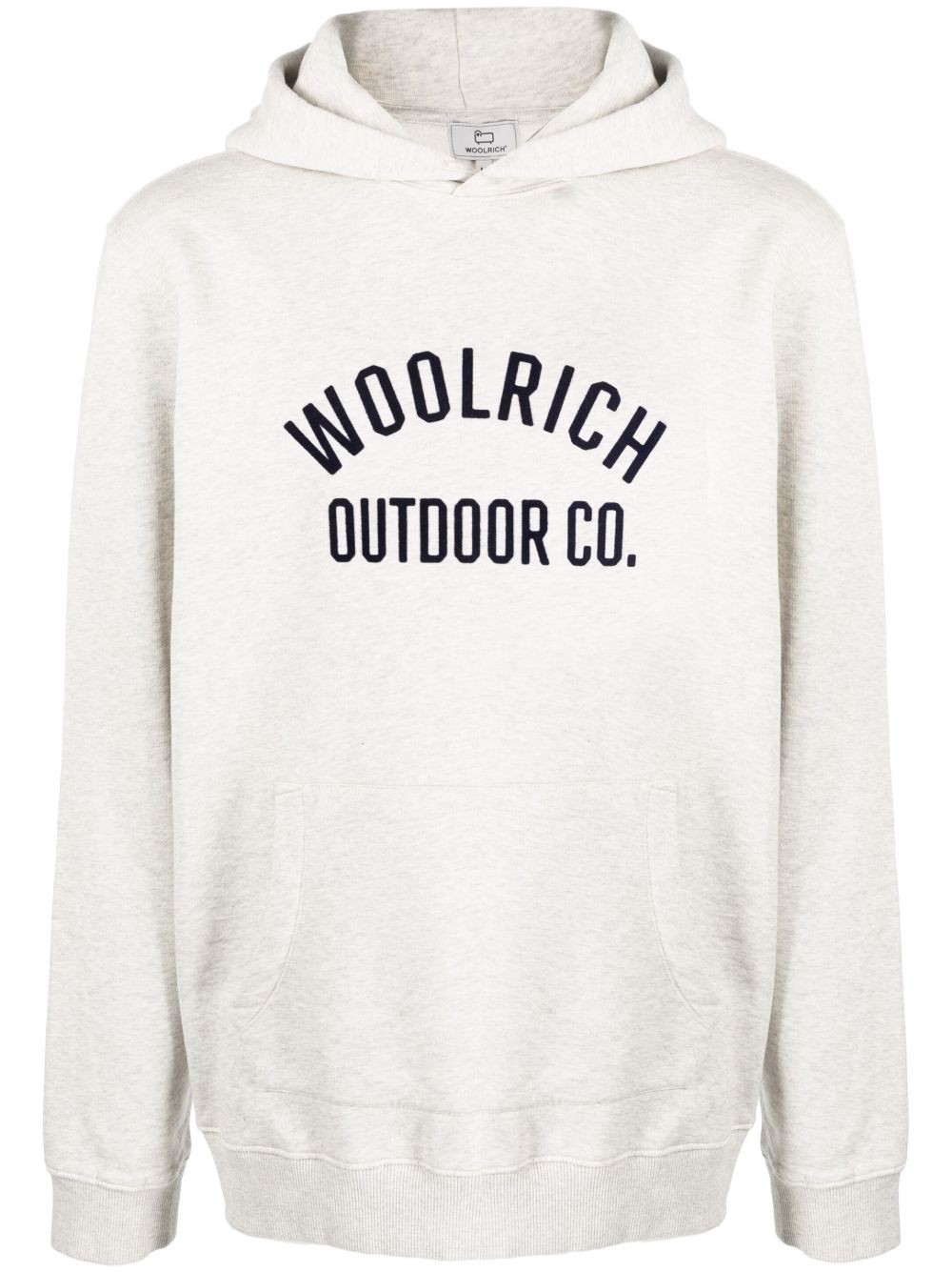 Woolrich logo印花棉连帽衫 - 灰色