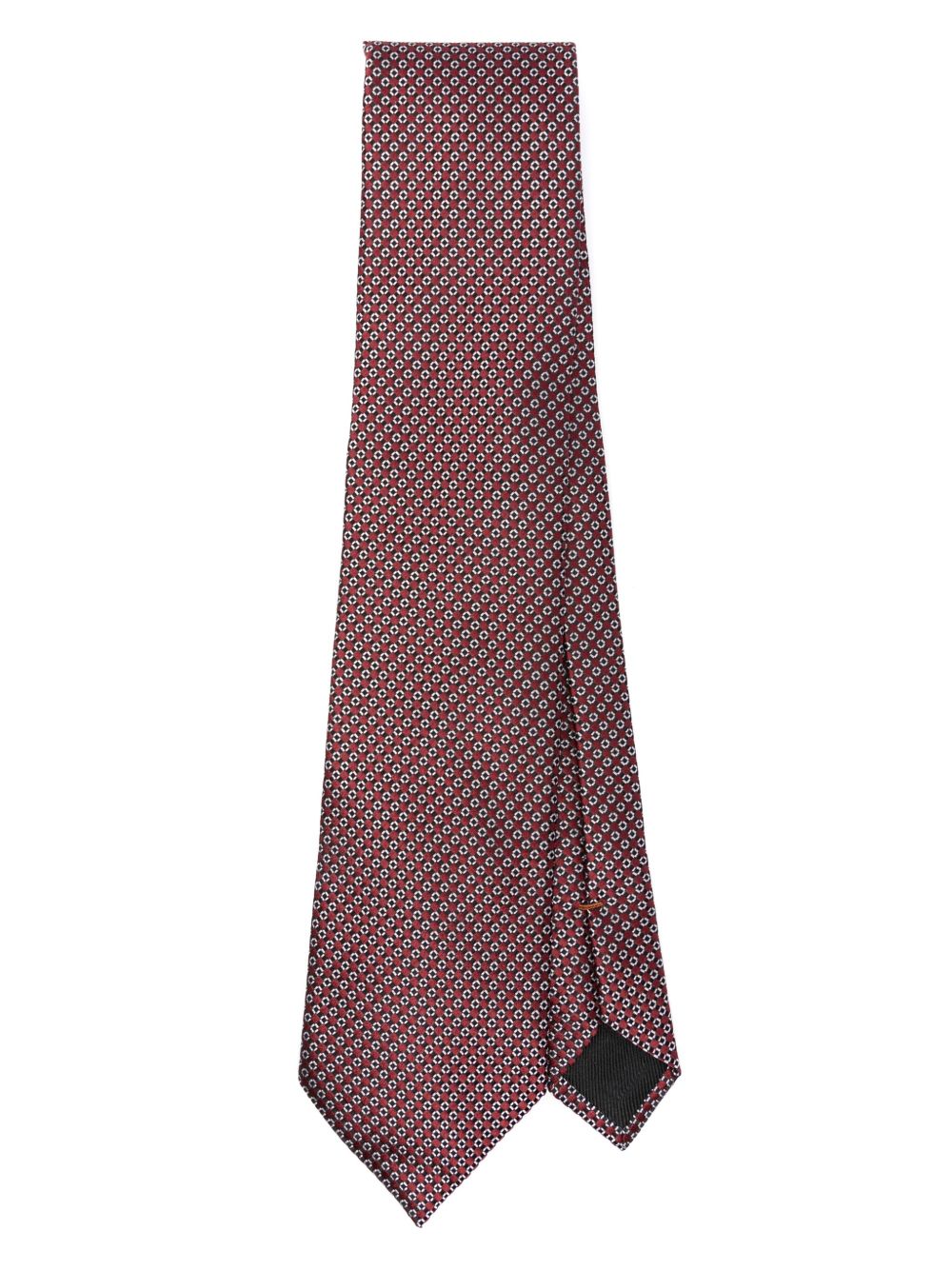 Zegna 图案提花领带 - 红色