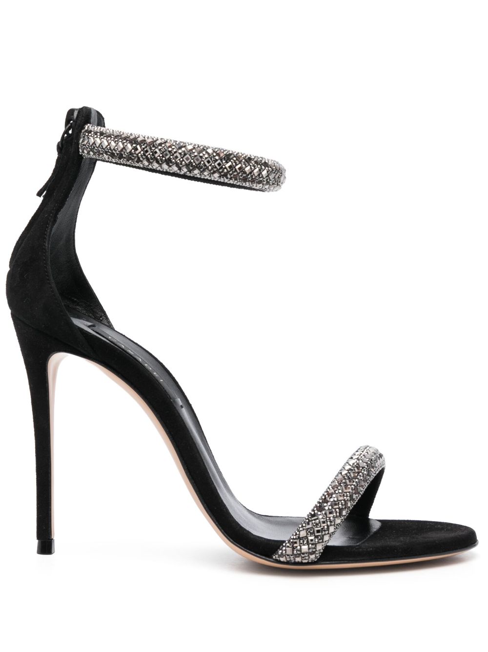 Casadei Scarlet Stratosphere 晶饰高跟凉鞋 - 黑色