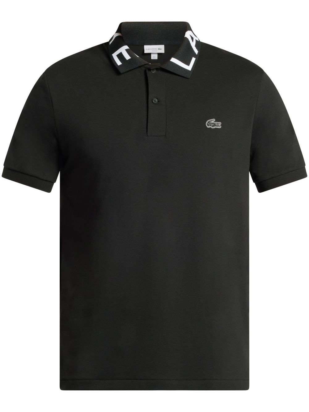 Lacoste 品牌标志衣领logo贴花polo衫 - 黑色