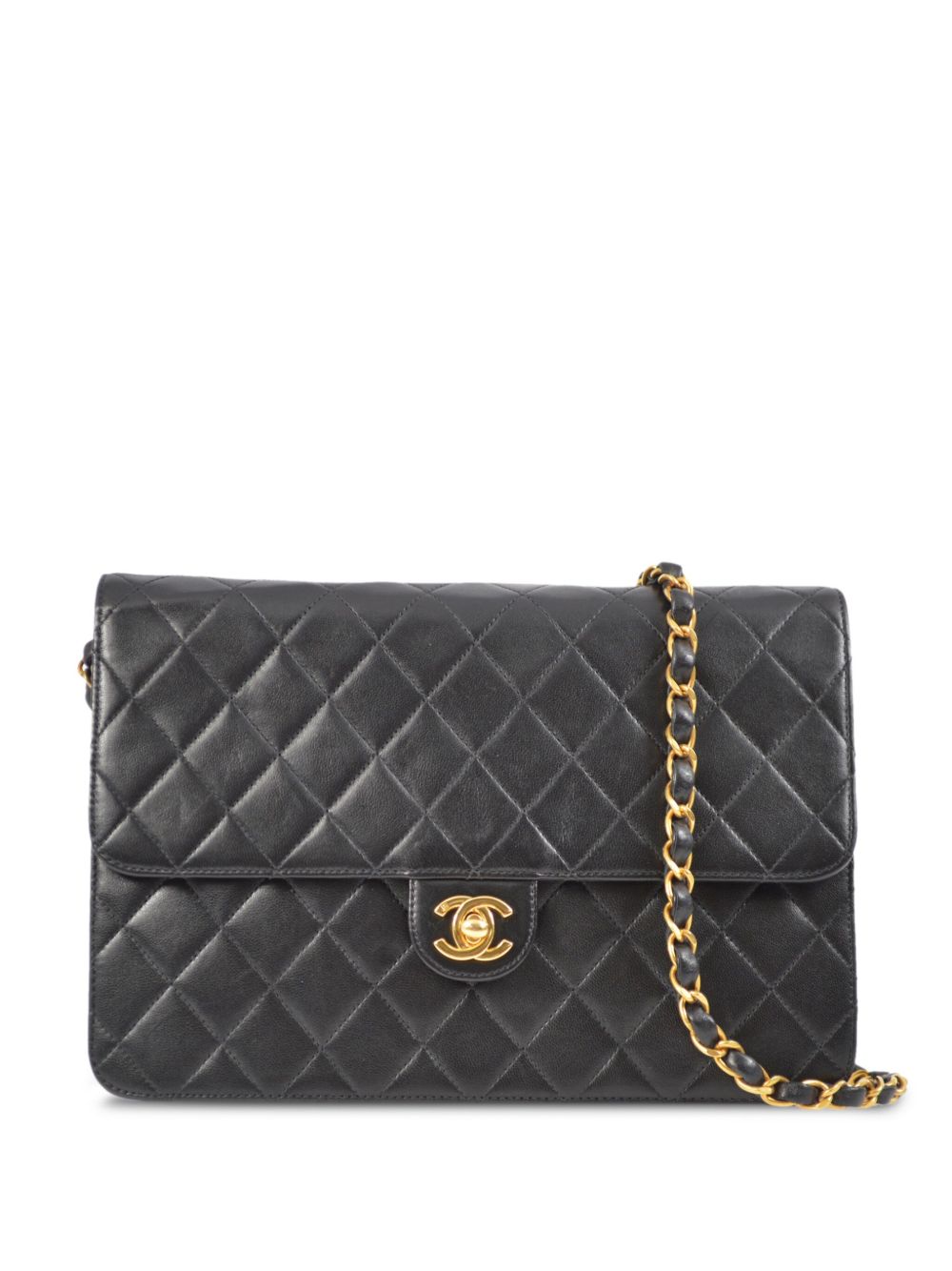 CHANEL Pre-Owned CC 旋锁菱纹绗缝单肩包（2002年典藏款） - 黑色