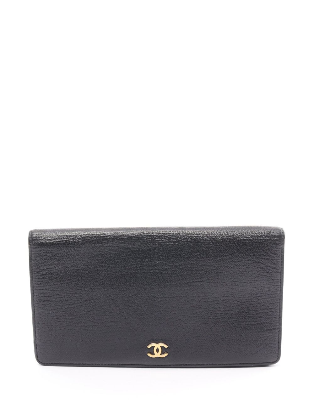 CHANEL Pre-Owned CC 皮质钱包（2002-2003年典藏款） - 黑色