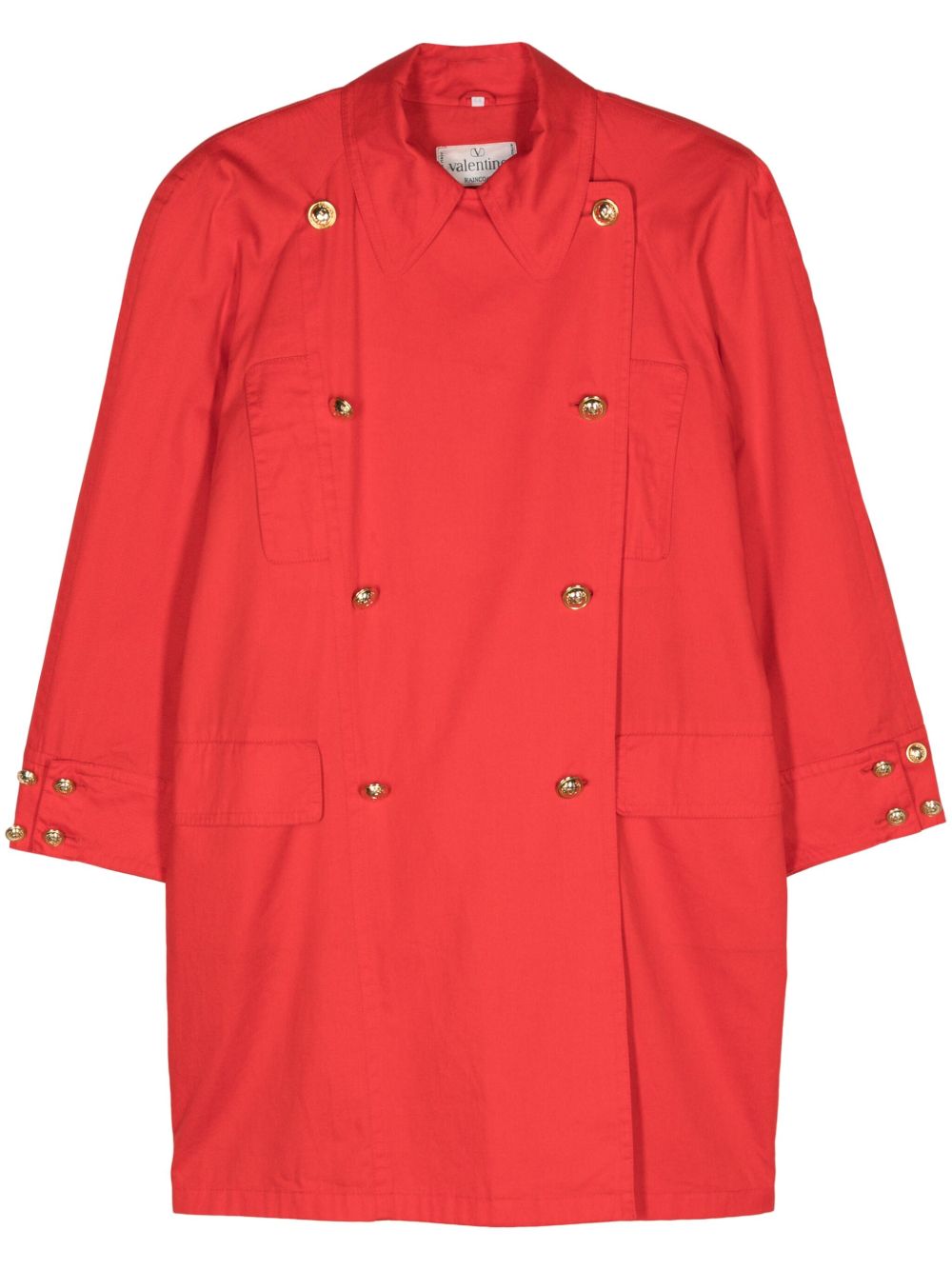 Valentino Garavani Pre-Owned VLogo 雕刻风衣（1980年代典藏款） - 红色