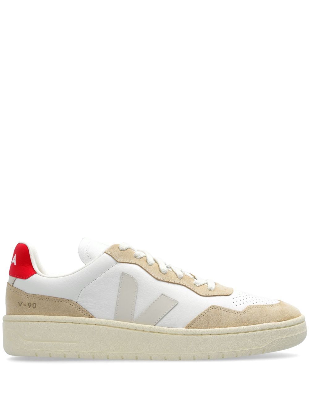 VEJA V-90 皮质运动鞋 - 白色