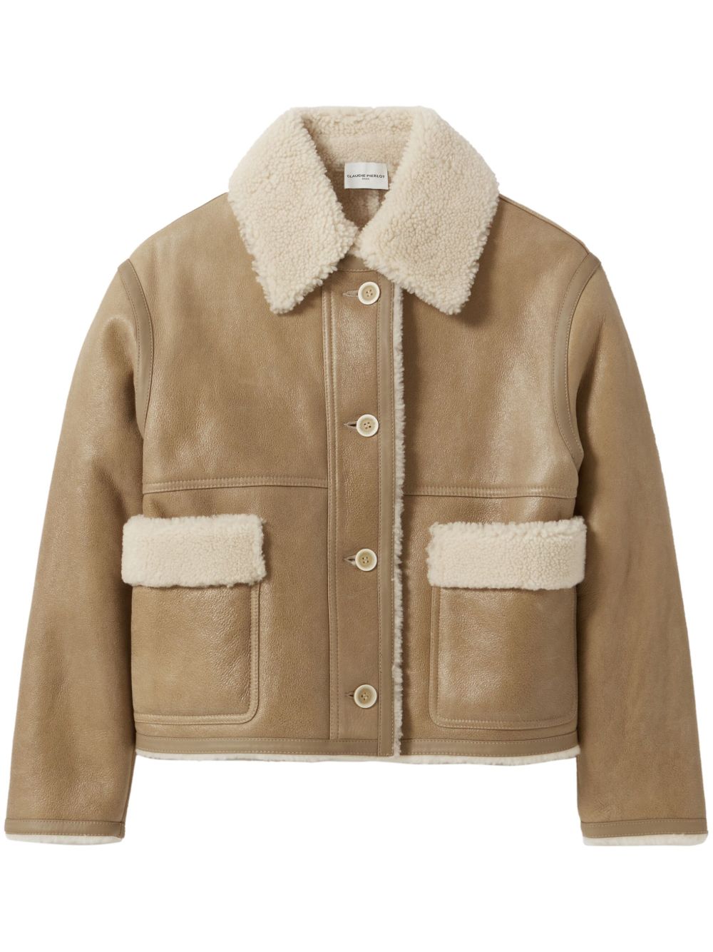 Claudie Pierlot 皮毛一体短款夹克 - 褐色