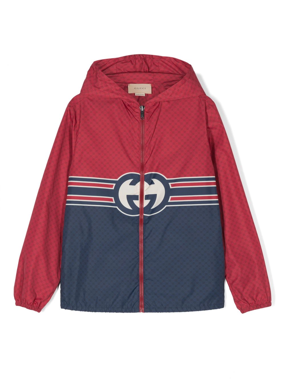Gucci Kids Interlocking G 印花夹克 - 红色