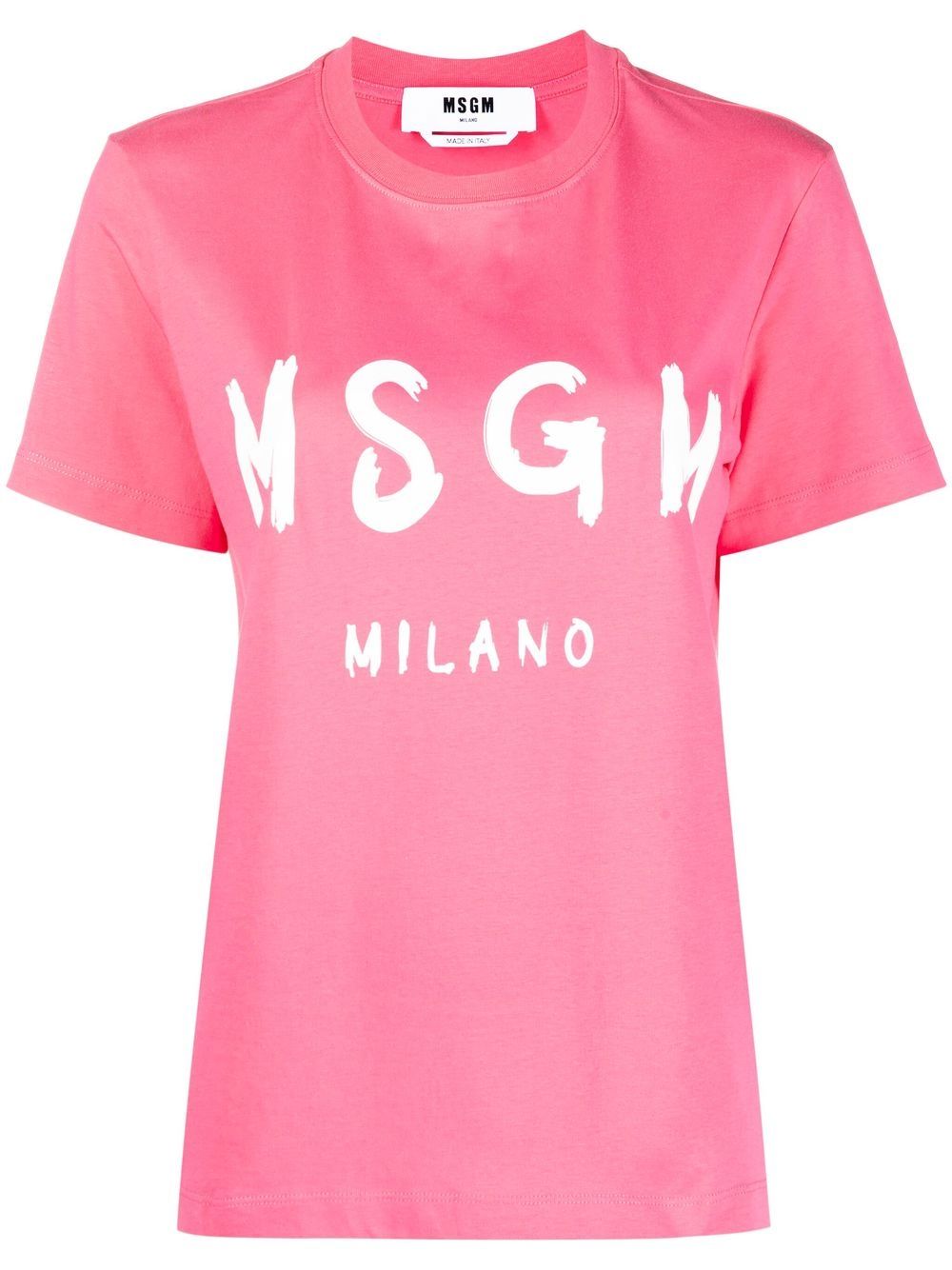 MSGM logo印花短袖T恤 - 粉色
