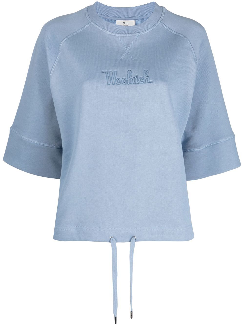 Woolrich 抽绳下摆logo T恤 - 蓝色