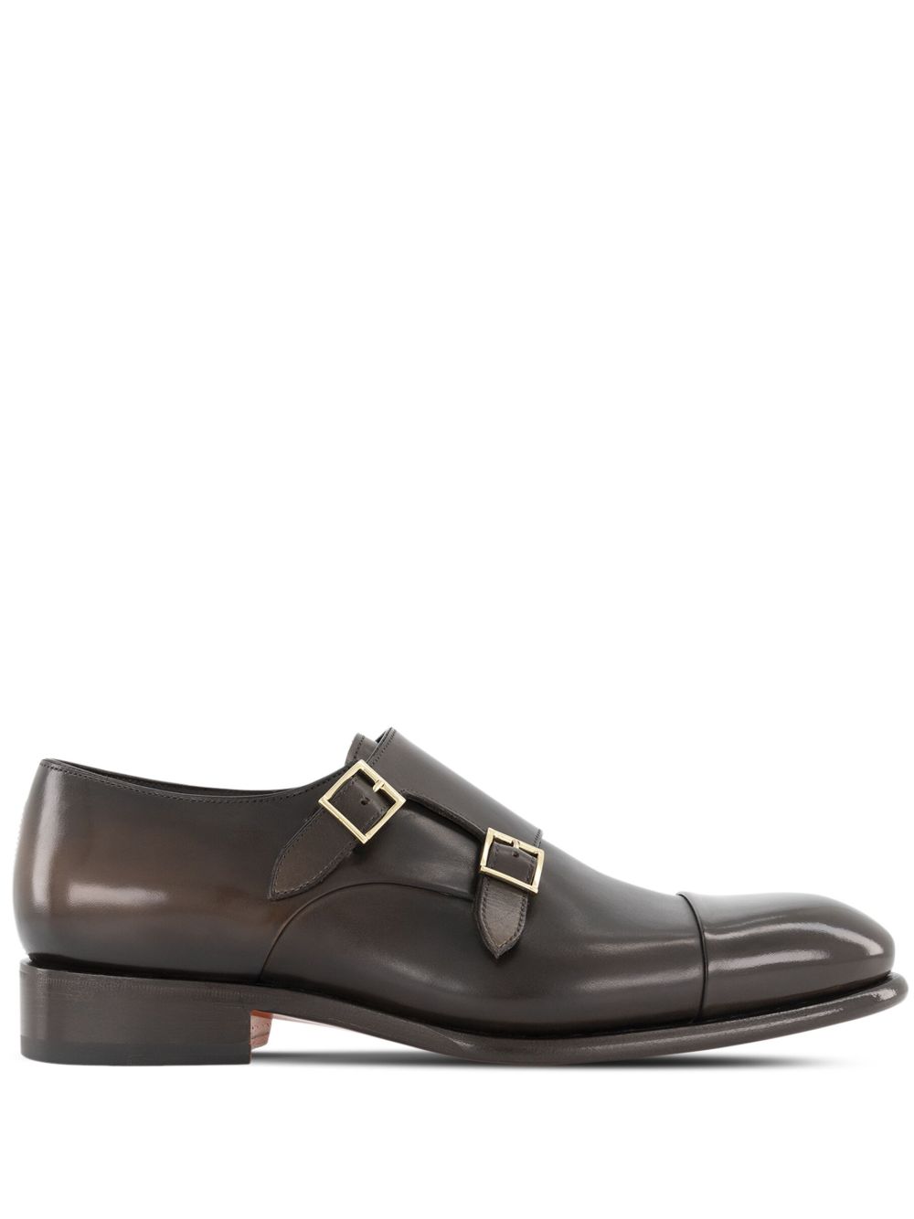 Santoni 经典孟克鞋 - 褐色