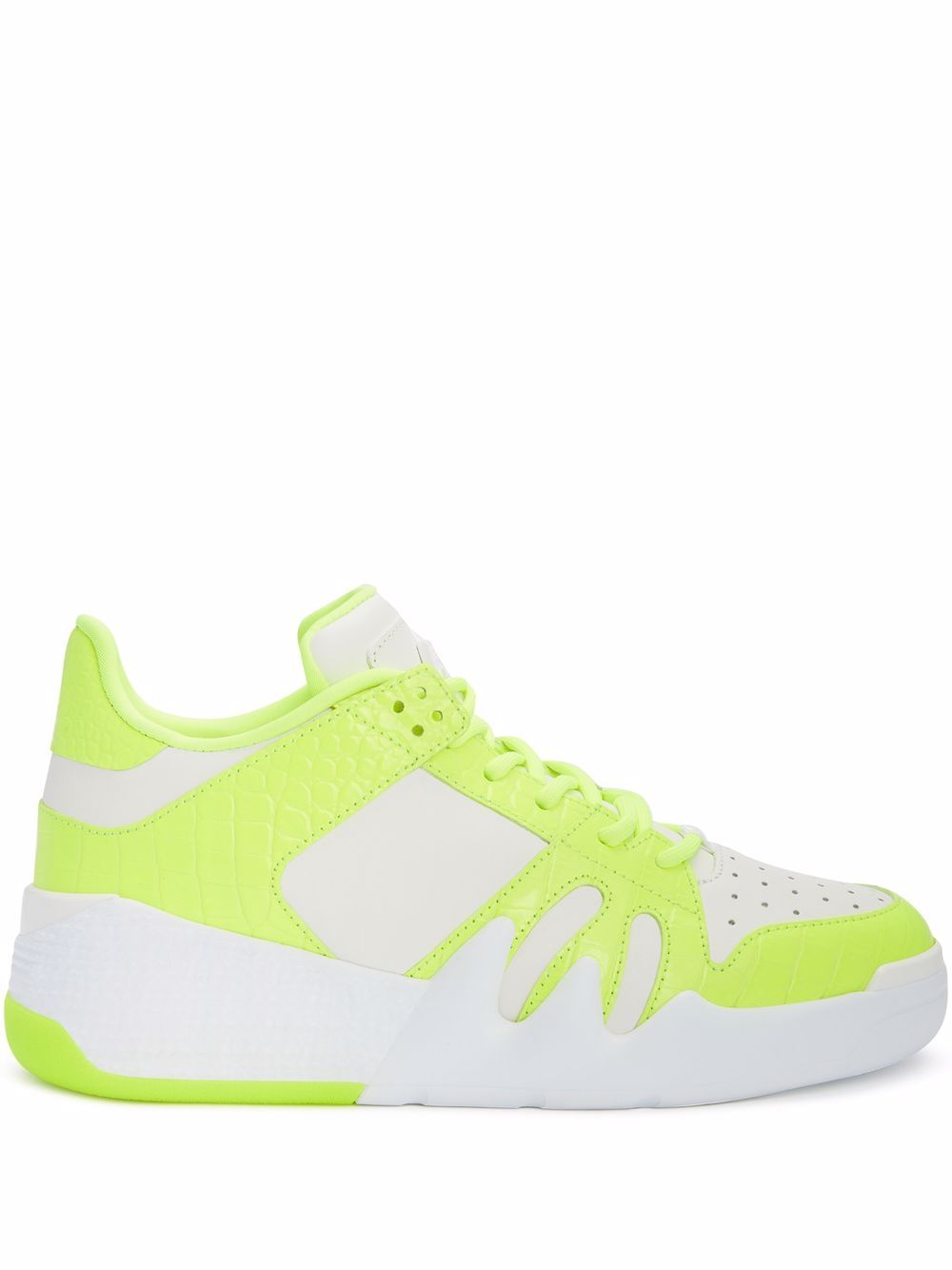 Giuseppe Zanotti Talon 皮质低帮运动鞋 - 白色