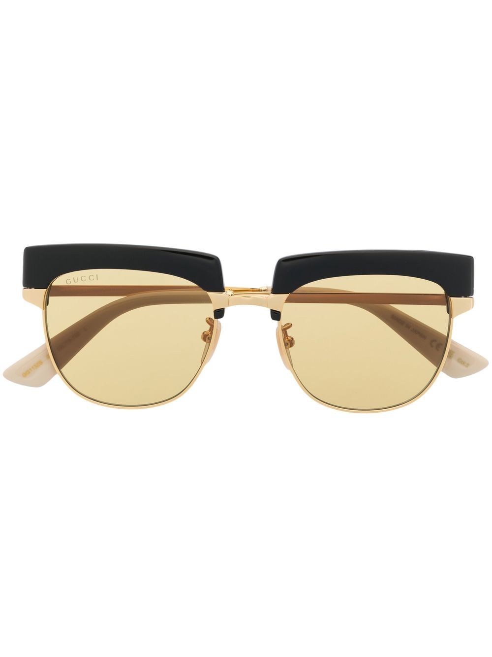 Gucci Eyewear 拼色有色镜片太阳眼镜 - 金色