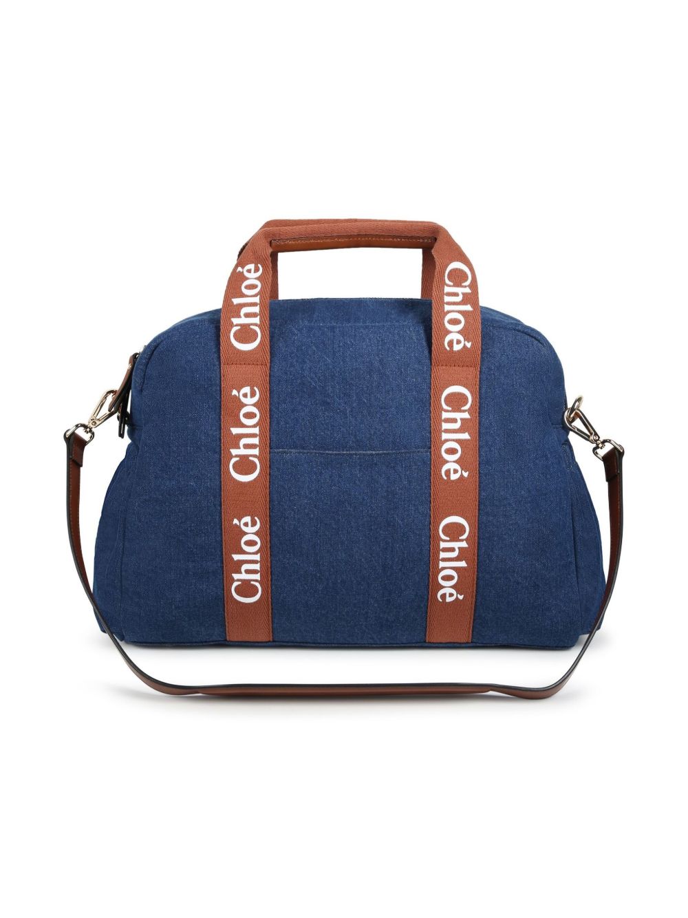 Chloé Kids logo饰带牛仔母婴包 - 蓝色