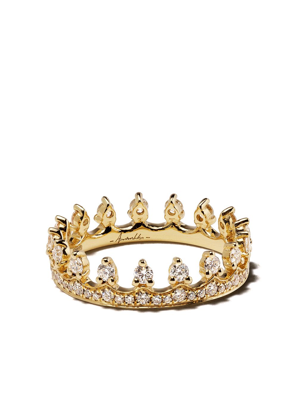 Annoushka Crown 18K黄金钻石戒指 - 金色