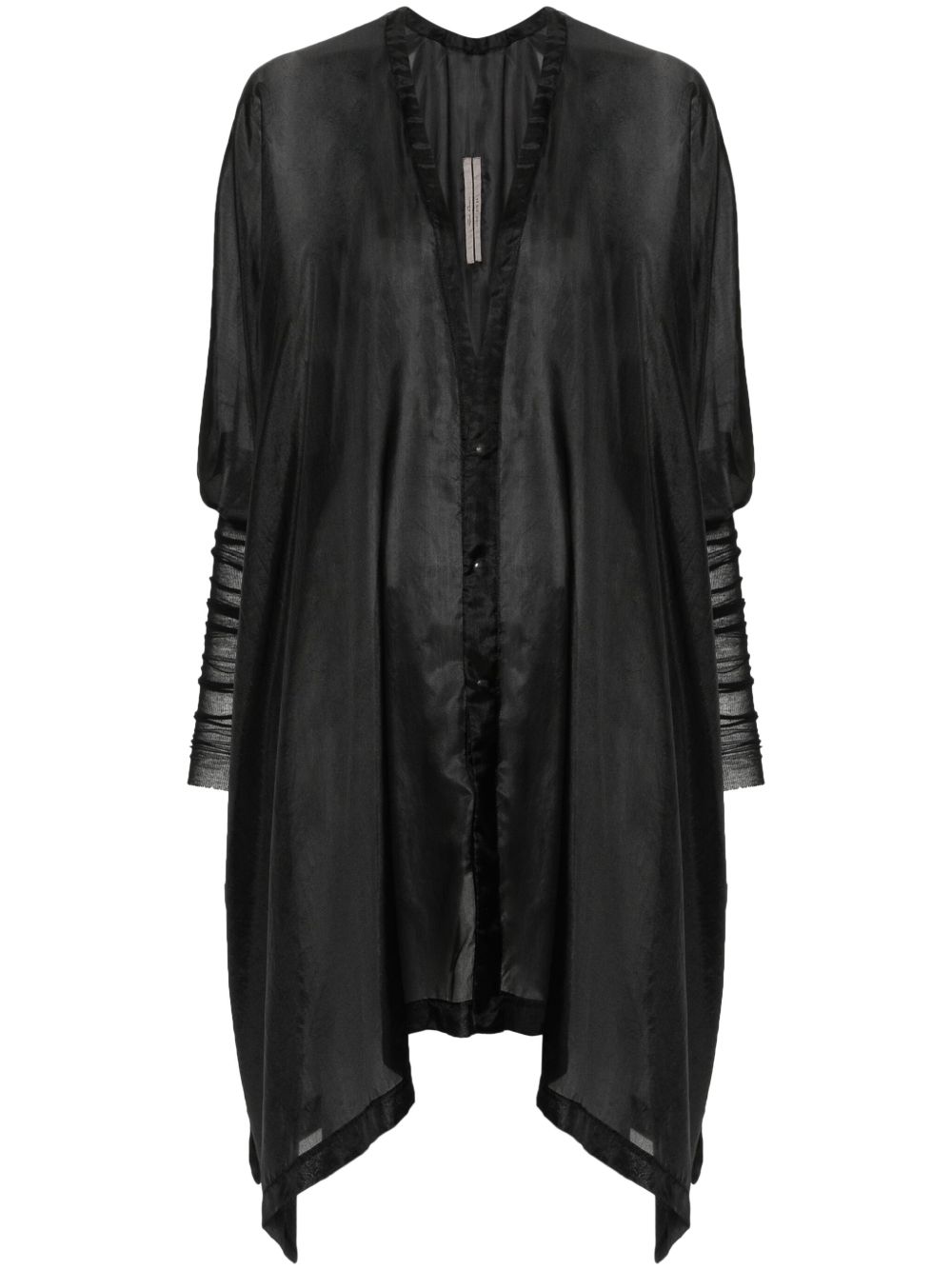 Rick Owens 罗纹袖真丝衬衫 - 黑色