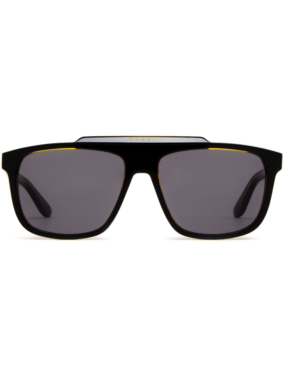 Gucci Eyewear 飞行员镜框太阳眼镜 - 黑色