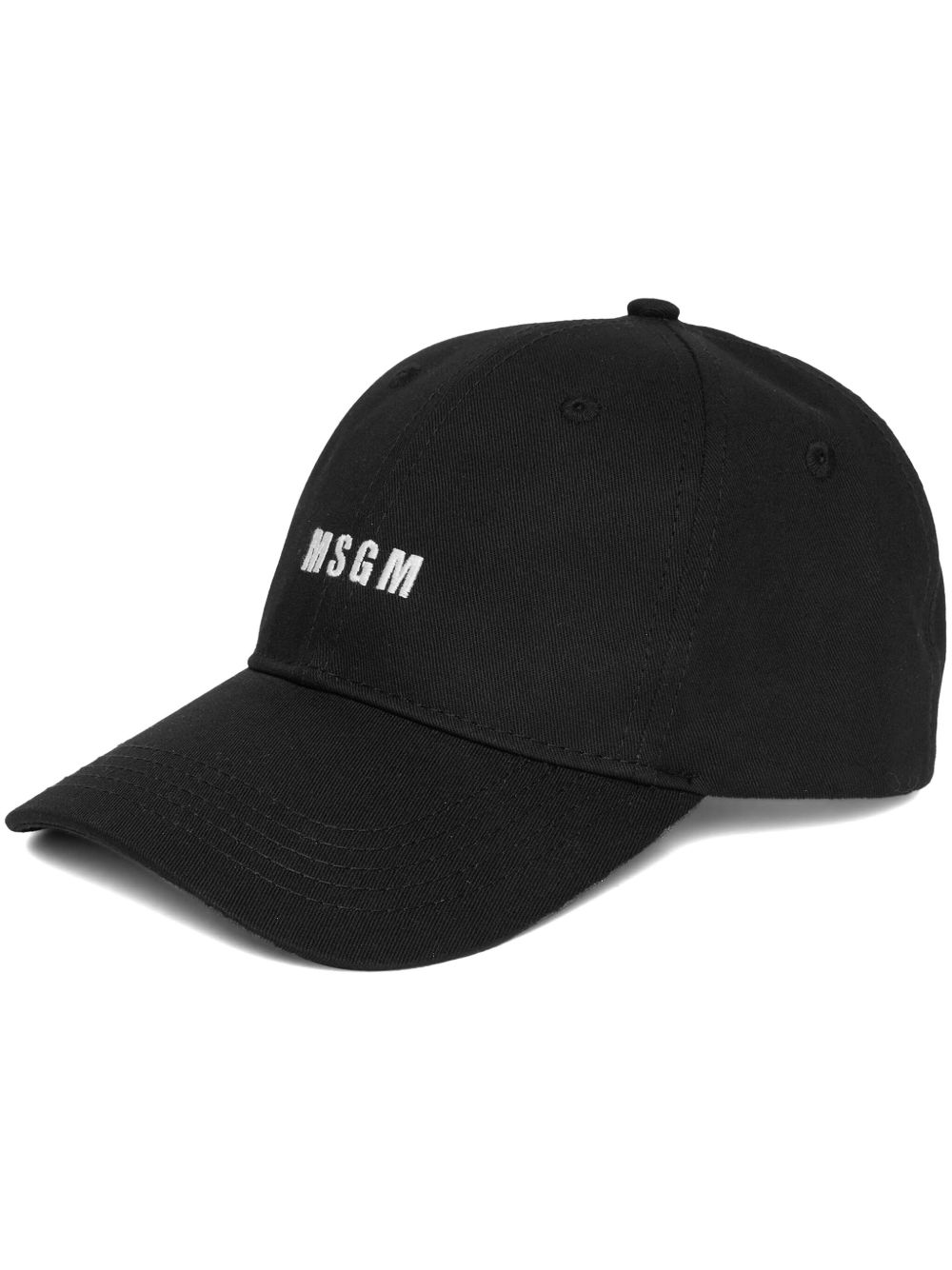 MSGM logo刺绣棉棒球帽 - 黑色