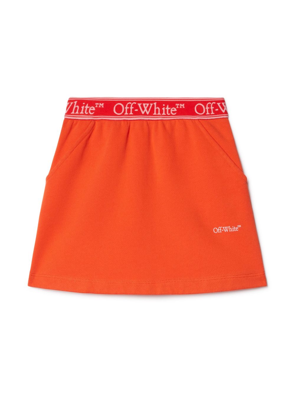 Off-White Kids logo腰身半身裙 - 橘色