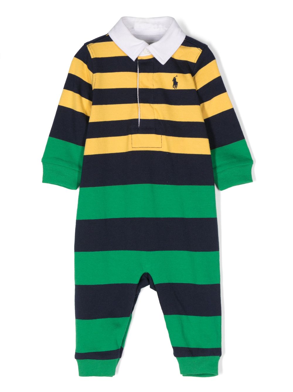POLO RALPH LAUREN KIDS Polo Pony 条纹连体衣 - 蓝色