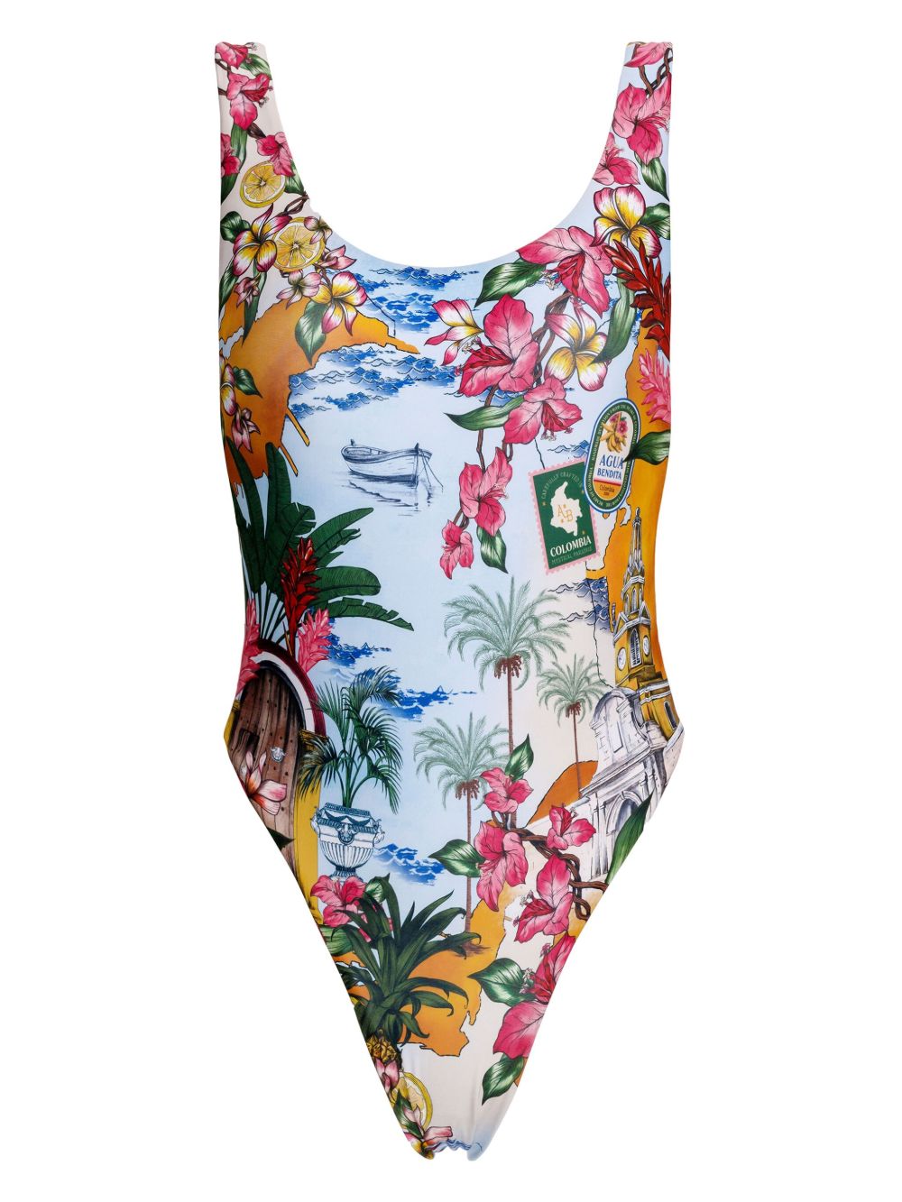 Agua Bendita Ventura Tribeca 连体泳衣 - 白色