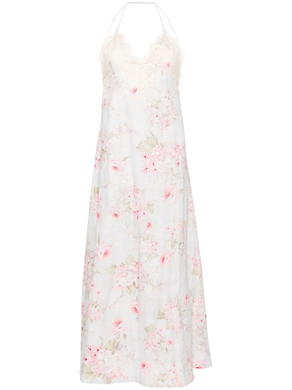 ZIMMERMANN Halliday 花卉印花超长连衣裙 - 蓝色