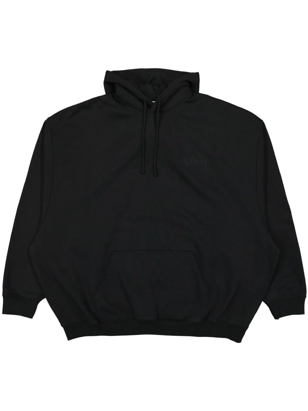 VETEMENTS logo刺绣连帽衫 - 黑色