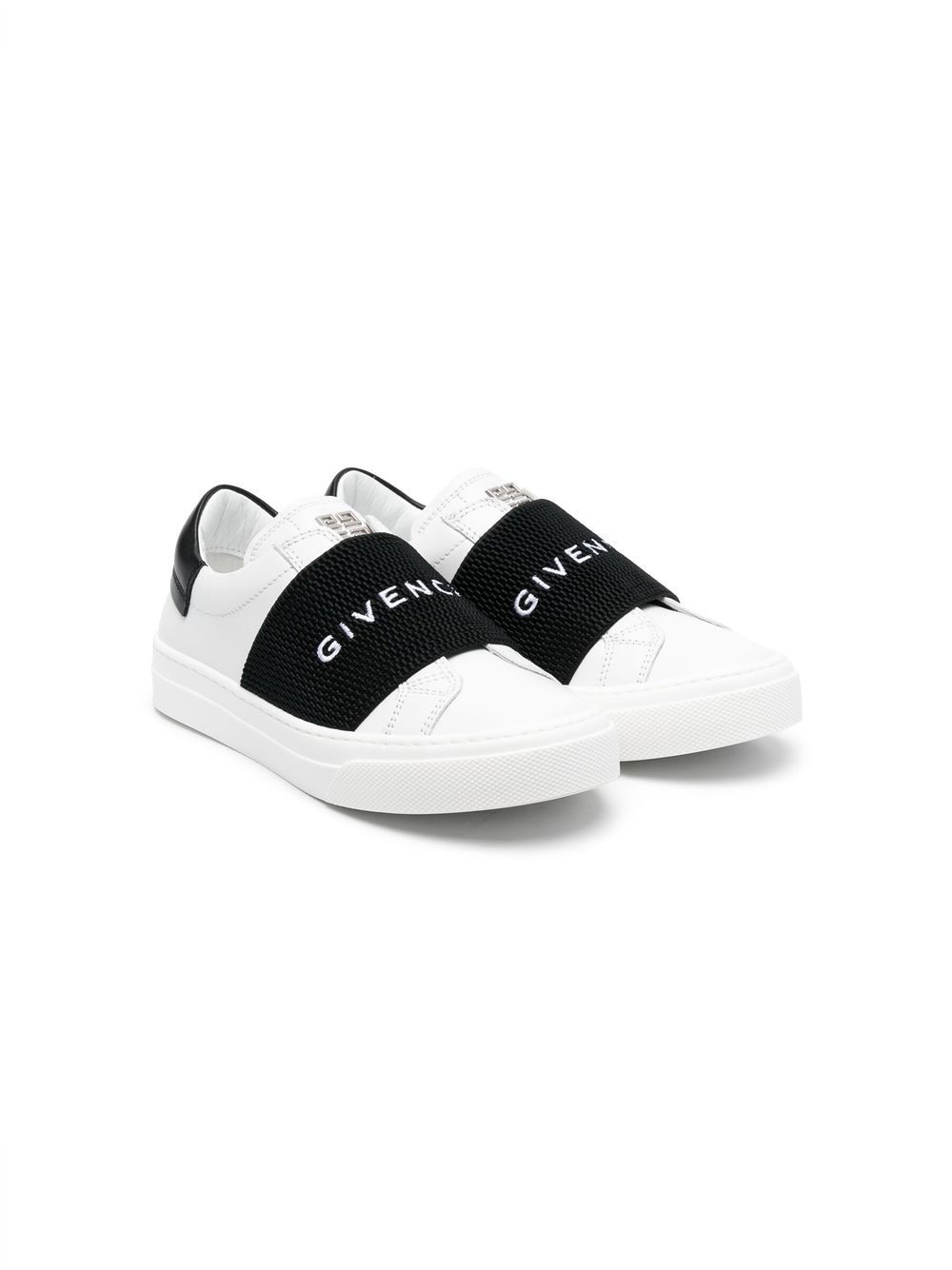 Givenchy Kids logo刺绣套穿式运动鞋 - 白色