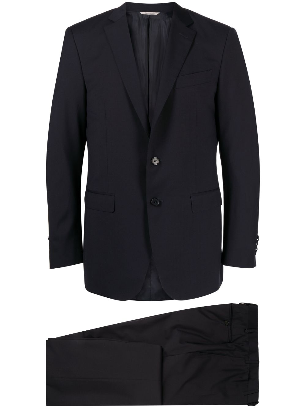 Canali 单排扣羊毛西装套装 - 蓝色