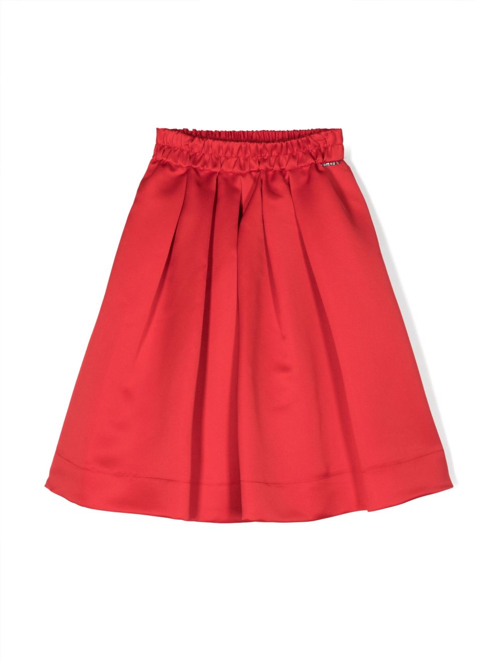 TWINSET Kids 褶饰细节A字半身裙 - 红色