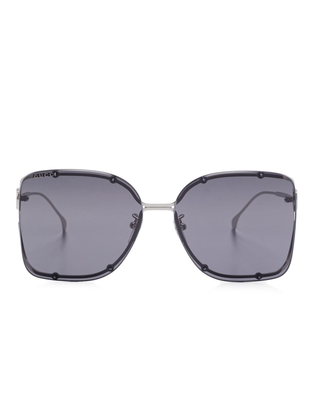 Gucci Eyewear 超大镜框太阳眼镜 - 灰色