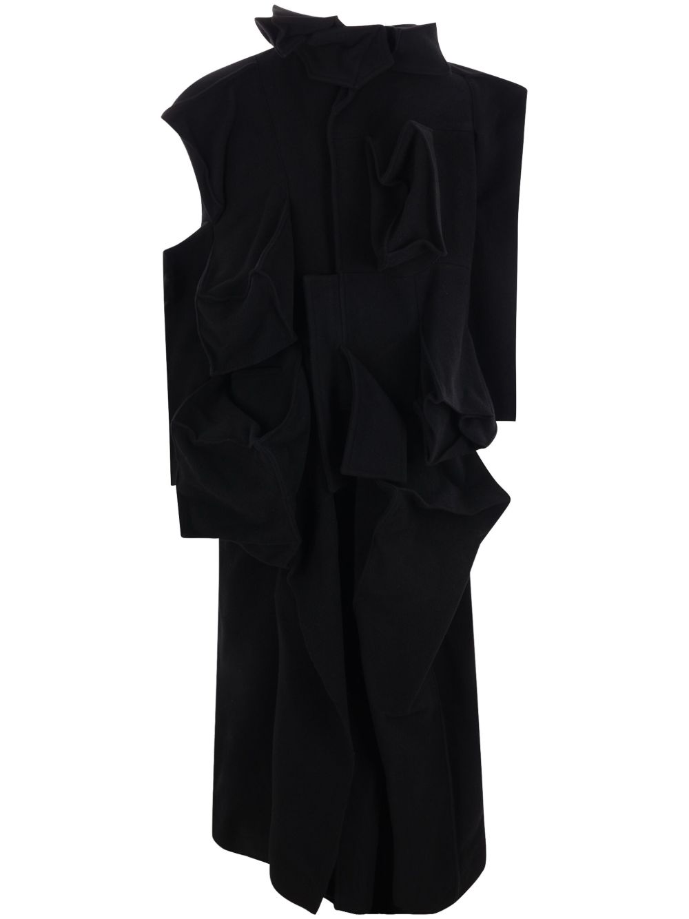 Yohji Yamamoto 垂坠大衣 - 黑色