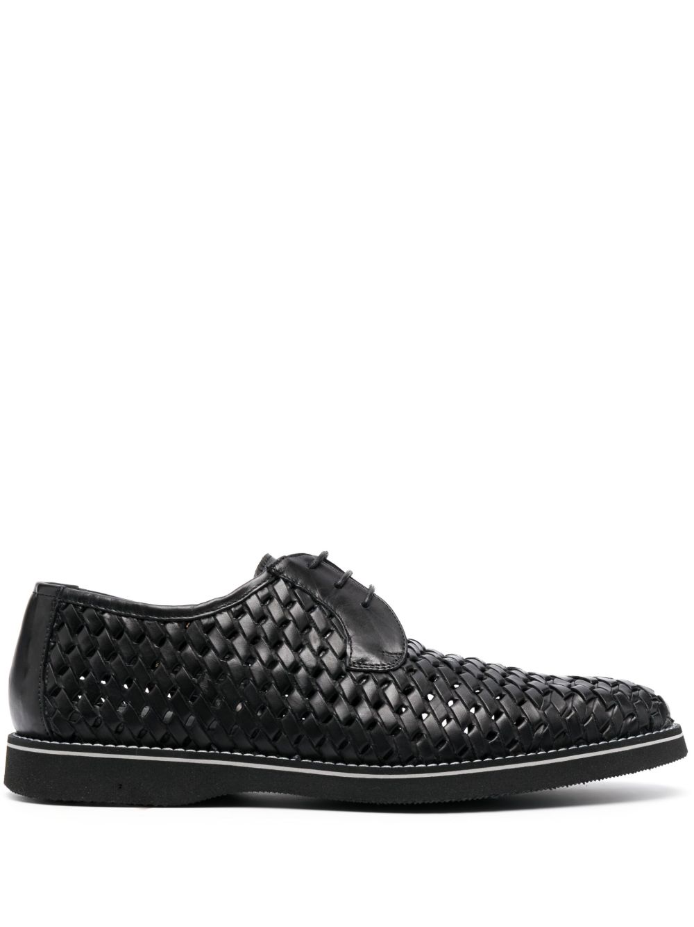 Casadei Vintage 皮质德比鞋 - 黑色