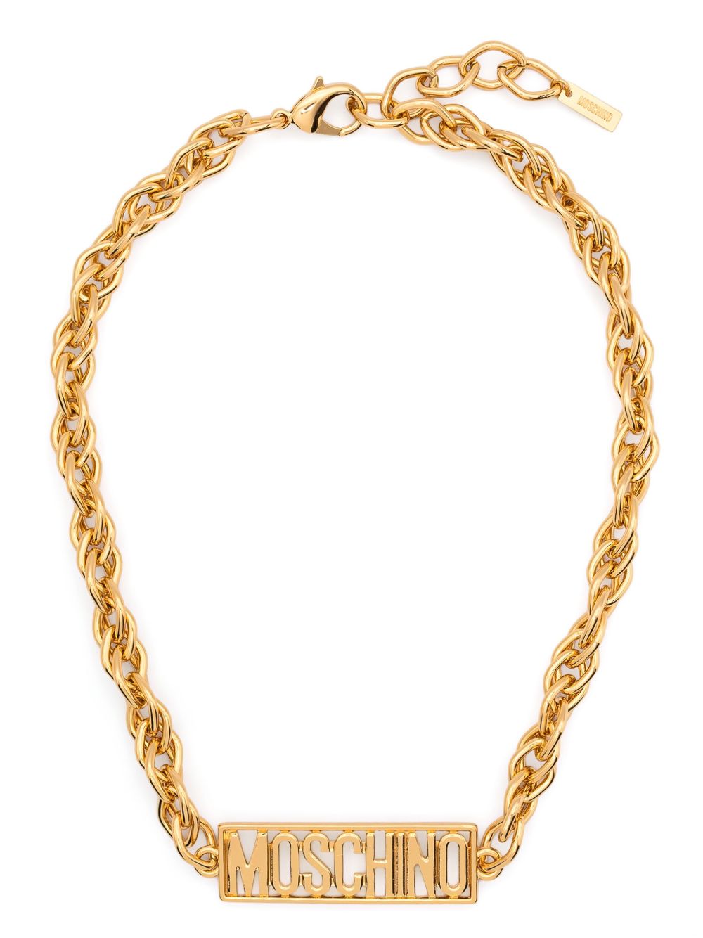 Moschino logo链式项链 - 金色