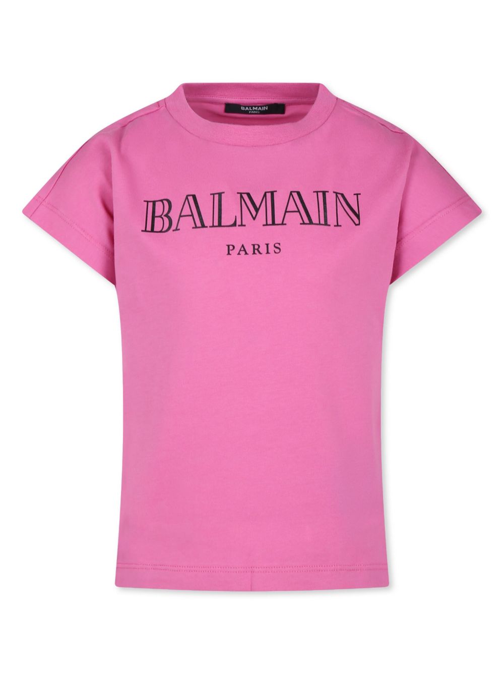 Balmain Kids logo印花棉T恤 - 粉色