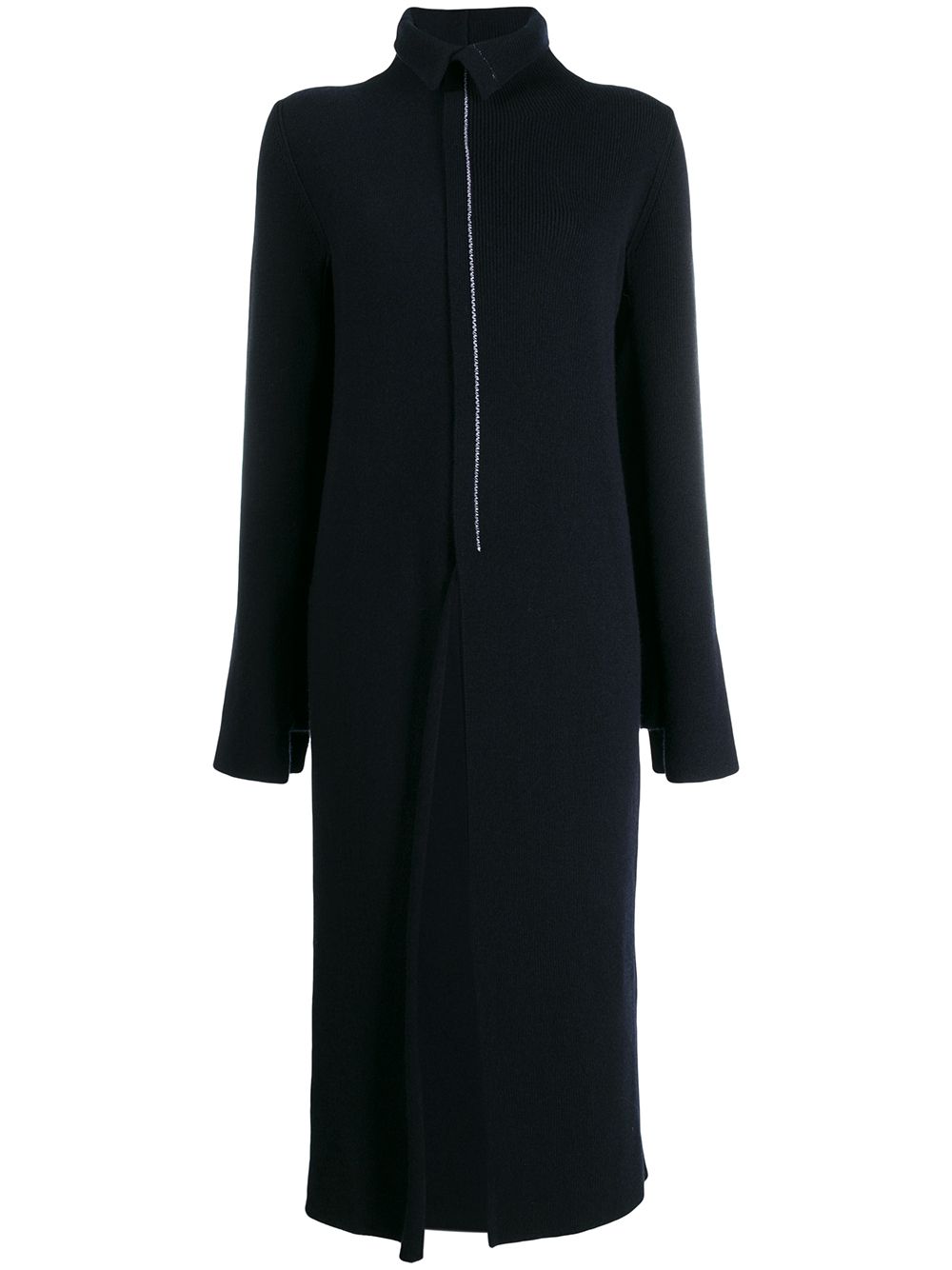 Jil Sander 开衩中长针织连衣裙 - 蓝色