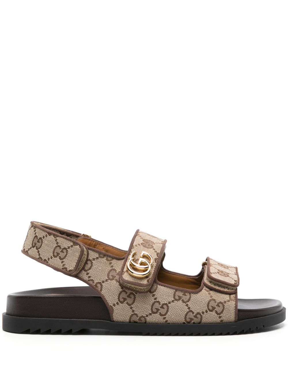 Gucci GG Supreme帆布凉鞋 - 褐色