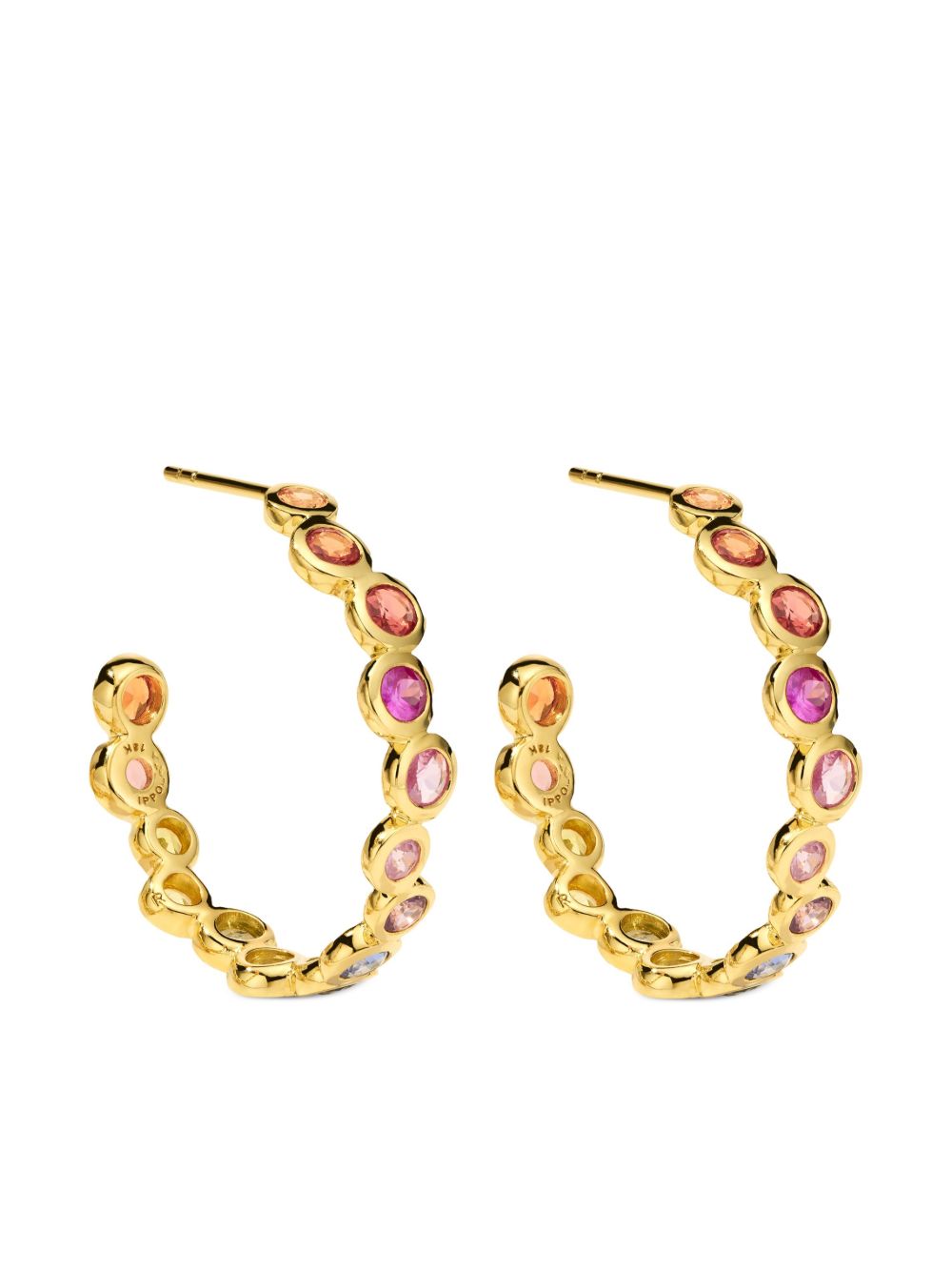IPPOLITA 18K黄金蓝宝石圈形耳环 - 金色