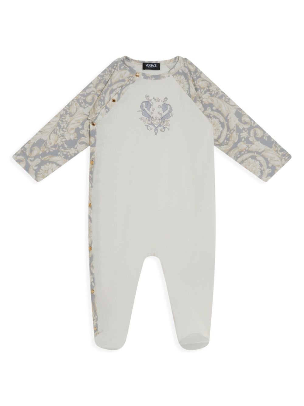 Versace Kids Barocco 连体睡衣 - 白色