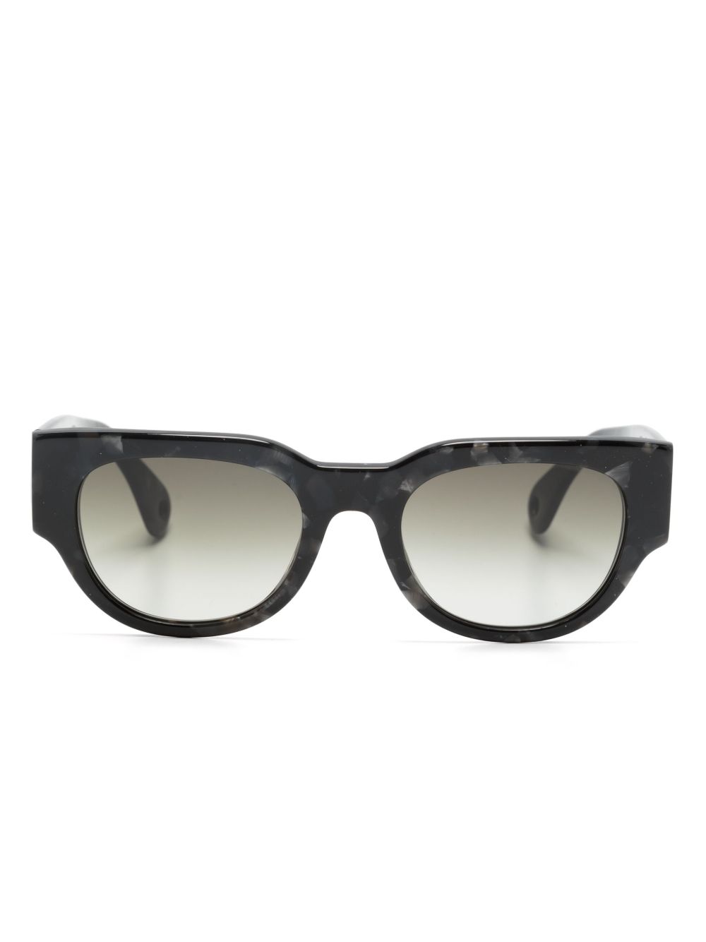 Lanvin logo长方形镜框太阳眼镜 - 灰色