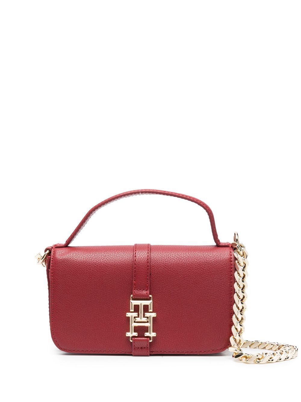 Tommy Hilfiger logo标牌斜挎包 - 红色