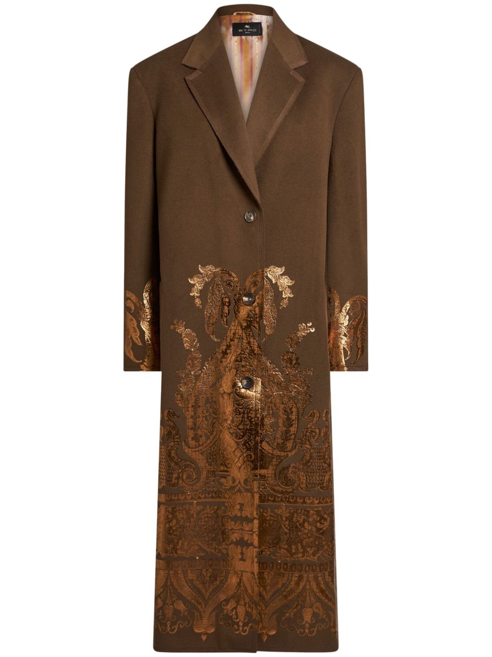 ETRO 金属感印花外套 - 褐色