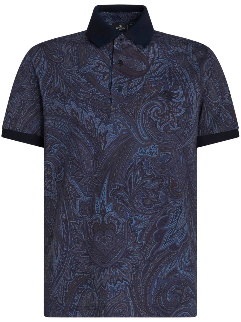ETRO 佩斯理印花棉polo衫 - 蓝色