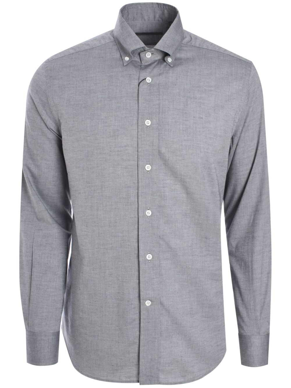 Corneliani 搭扣棉衬衫 - 灰色