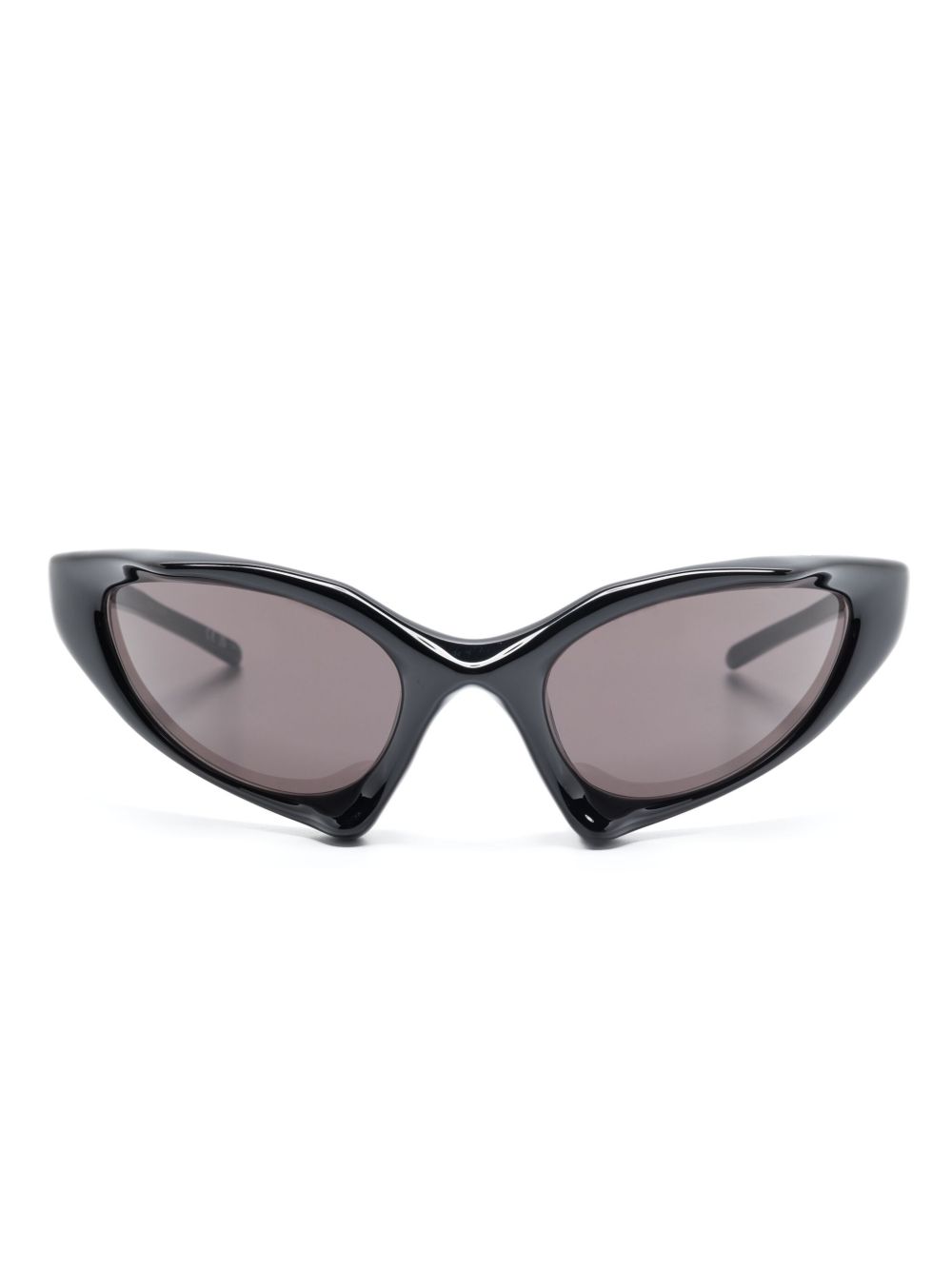 Balenciaga Eyewear Runner Cat 环绕式镜框太阳眼镜 - 黑色