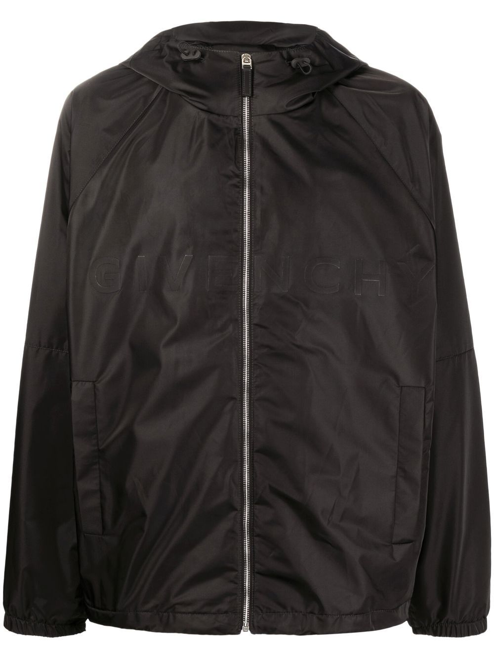 Givenchy logo拉链连帽衫 - 黑色