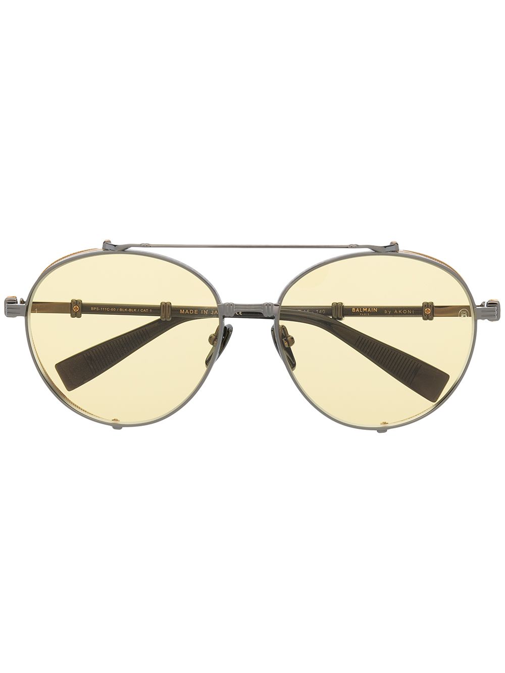 Balmain Eyewear Brigade-II 飞行员镜框太阳眼镜 - 黑色